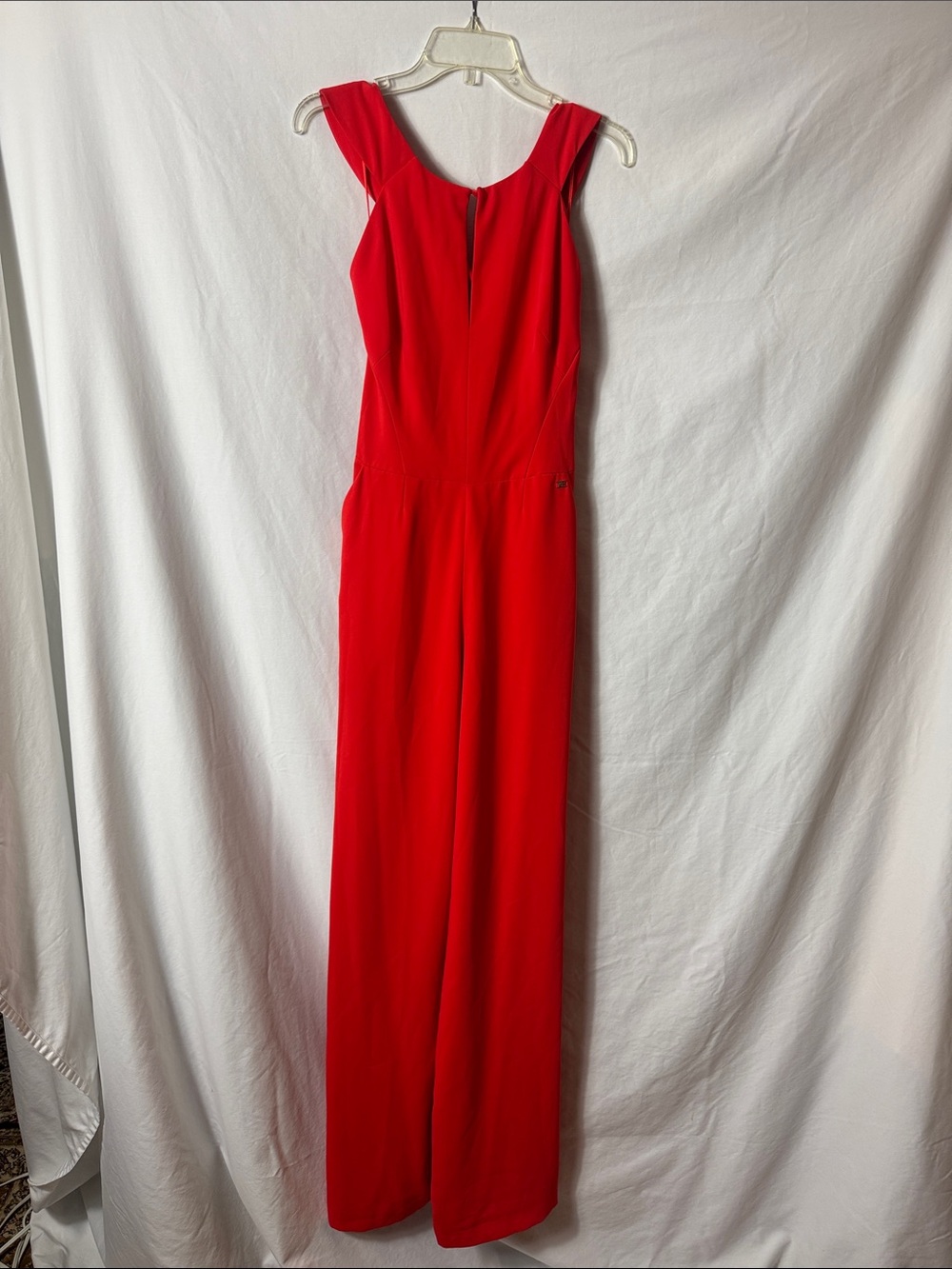 Pedro del Hierro Sleeveless Red-Orange Wide-Leg Jumpsuit